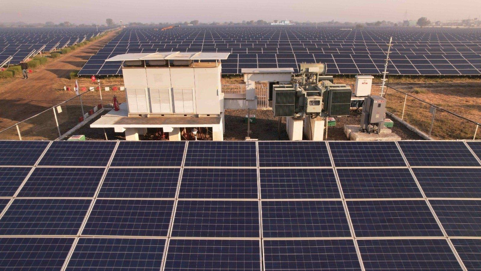 Powerst solar PV panel array installation